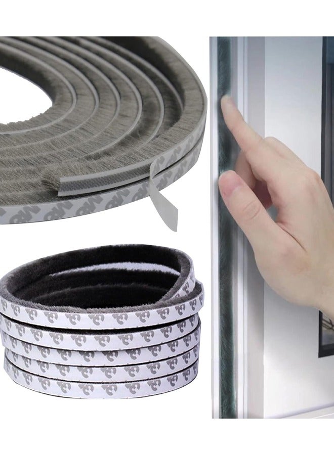 Weather Stripping Door Seal, Self Adhesive Brush Weather Seal Strip for Windows and Doors Felt Door Seal Window Insulation Sealing Strip Brush Weatherstrip - Image 1