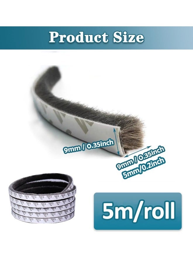 Weather Stripping Door Seal, Self Adhesive Brush Weather Seal Strip for Windows and Doors Felt Door Seal Window Insulation Sealing Strip Brush Weatherstrip - Image 2
