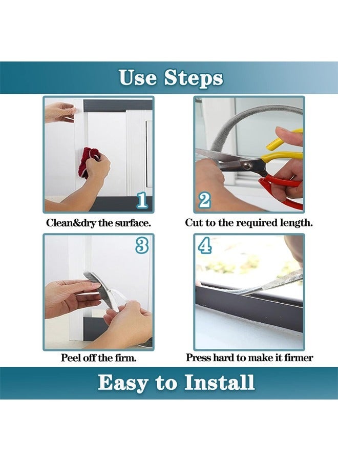 Weather Stripping Door Seal, Self Adhesive Brush Weather Seal Strip for Windows and Doors Felt Door Seal Window Insulation Sealing Strip Brush Weatherstrip - Image 5