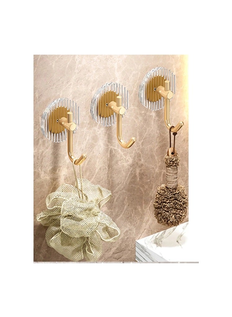 3 Pcs Acrylic Luxury Wall Hook Home Décor Strong Adhesive Bathroom Towel Rack - Image 1