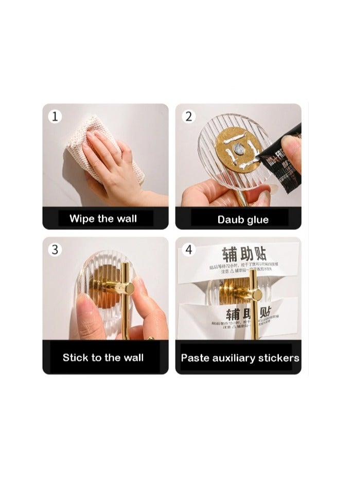 3 Pcs Acrylic Luxury Wall Hook Home Décor Strong Adhesive Bathroom Towel Rack - Image 3