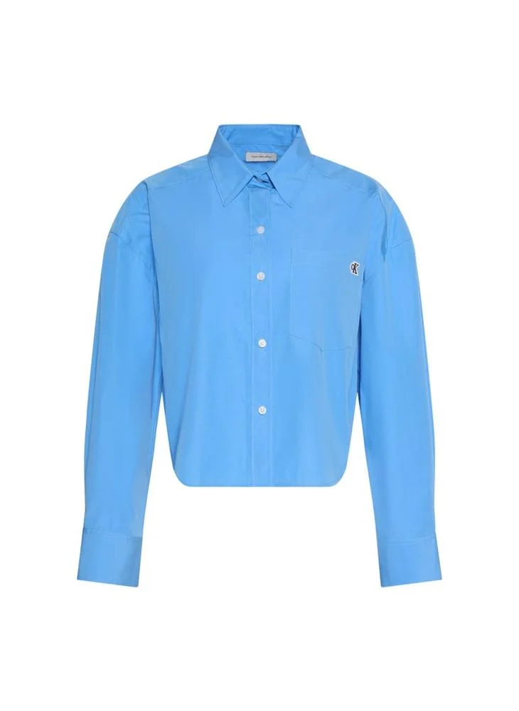 Calvin Klein Jeans  Monogram Cropped Poplin Shirt for Women | Best Price UAE