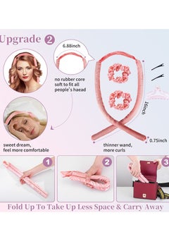 KASTWAVE Heatless Hair Curler, Curling Headband with Segmented Design Without Heating Wire, Overnight Curling Iron Does Not Disturb Sleep, Silk Curling Ribbon with Rubber Band and Clip  - Image 4