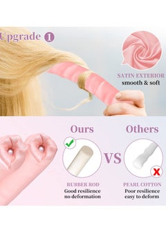 KASTWAVE Heatless Hair Curler, Curling Headband with Segmented Design Without Heating Wire, Overnight Curling Iron Does Not Disturb Sleep, Silk Curling Ribbon with Rubber Band and Clip  - Image 3