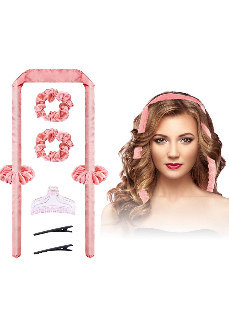 KASTWAVE Heatless Hair Curler, Curling Headband with Segmented Design Without Heating Wire, Overnight Curling Iron Does Not Disturb Sleep, Silk Curling Ribbon with Rubber Band and Clip  - Image 1