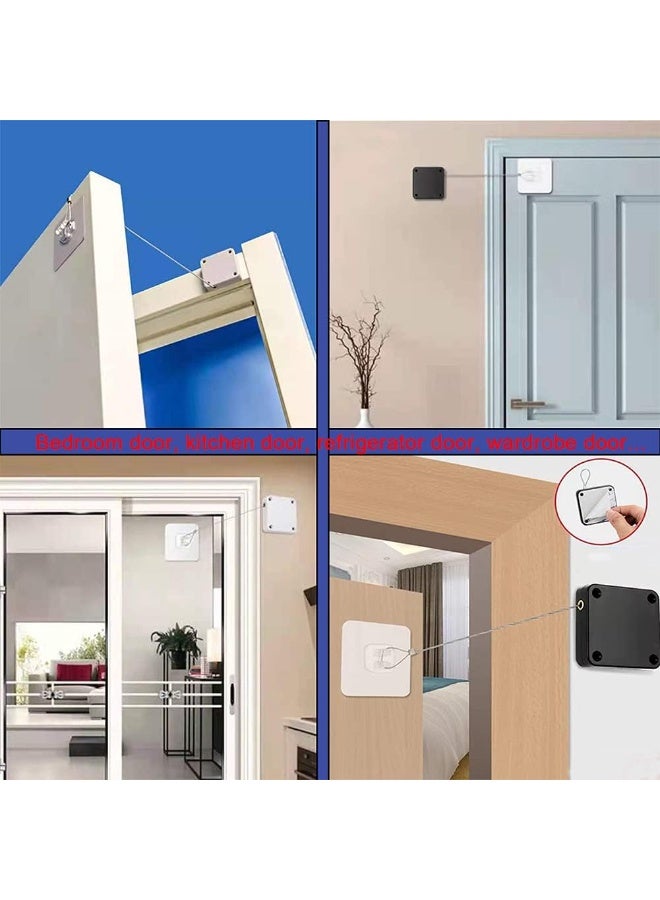 Door Closer, Automatic Sensor Door Closer, Punch-Free Multifunctional Door Closer, Residential Commercial Auto Door Closer, Door Closer for Bedroom, Office, Home (3 Pack) - Image 3