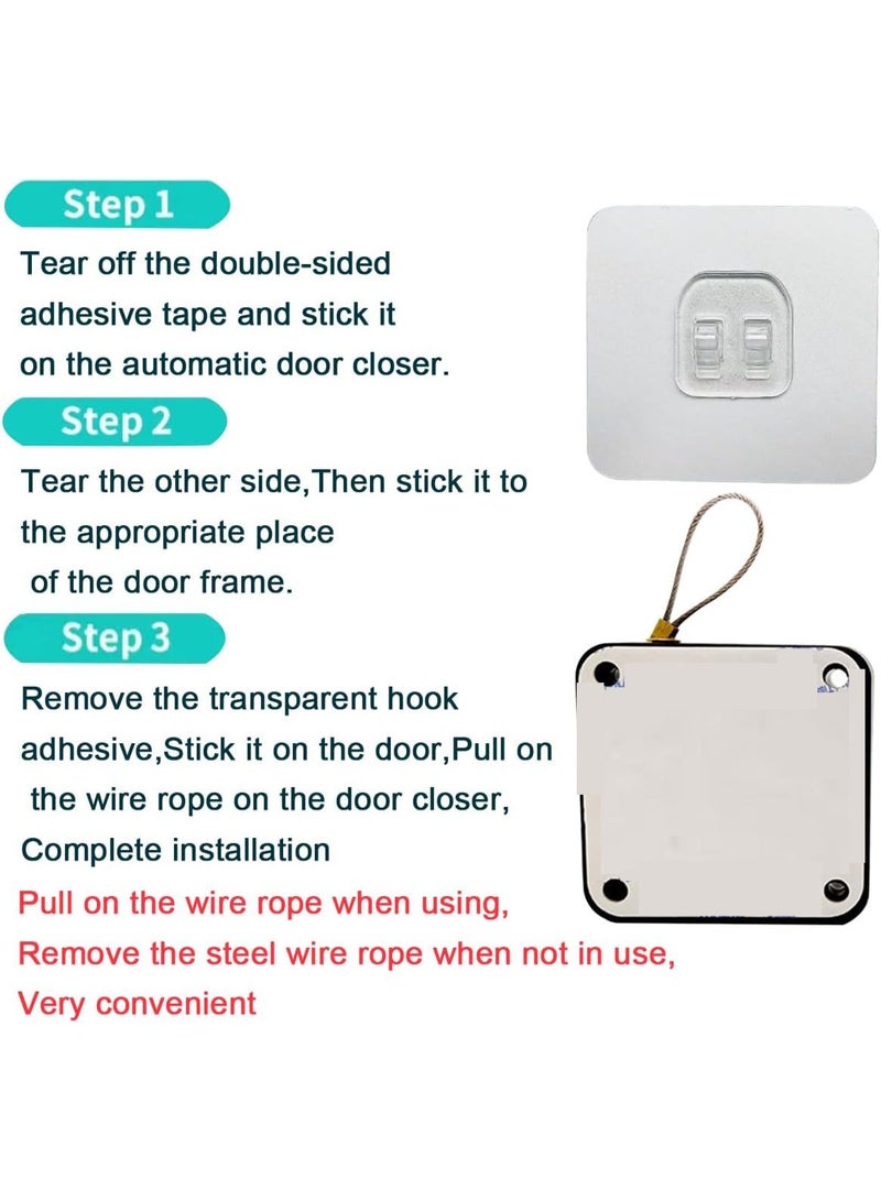 Door Closer, Automatic Sensor Door Closer, Punch-Free Multifunctional Door Closer, Residential Commercial Auto Door Closer, Door Closer for Bedroom, Office, Home (3 Pack) - Image 4