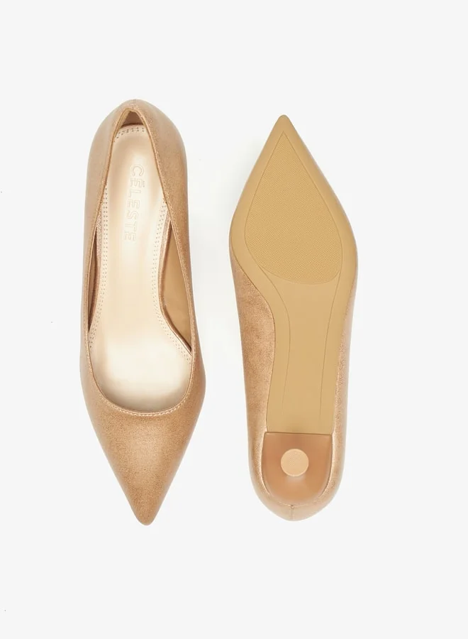 Celeste Women's Slip-On Pumps with Kitten Heels