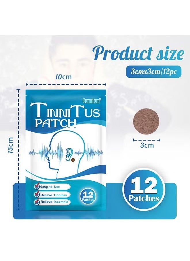 Sumifun - Tinnitus Patch - ​Ear Tinnitus Patch Carsickness Patch All Natural Patch Boost Blood Circulation 12 PCS - Image 1