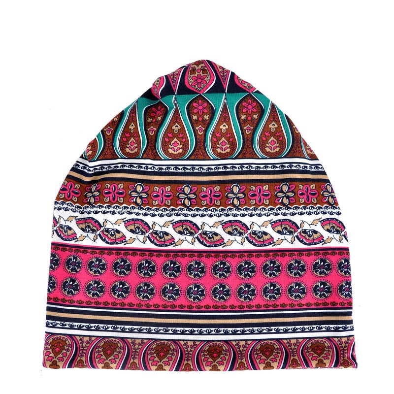 Spring Autumn and Winter Pullover Cap Women's Moon Hat Bib Dual-purpose Ethnic Style Velvet Warm Tapes Hat Women's Bag Headgear Style 4 Black - Image 4