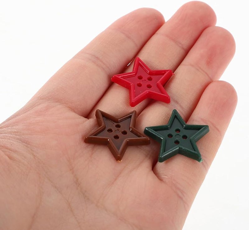 180pcs Colorful Star Plastic Sewing Buttons Smooth Finish for DIY Crafts Clothing Art Projects Home Decor - Image 5