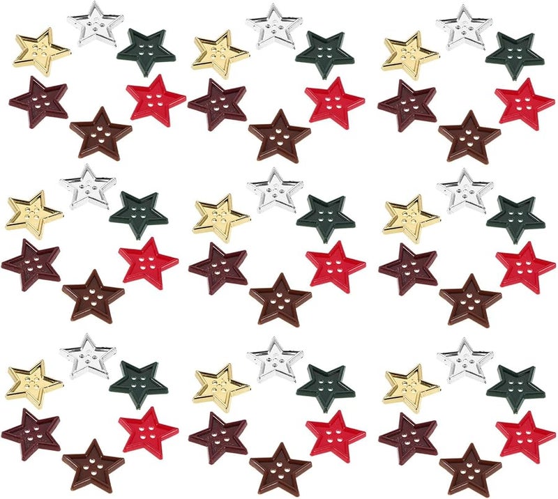 180pcs Colorful Star Plastic Sewing Buttons Smooth Finish for DIY Crafts Clothing Art Projects Home Decor - Image 2