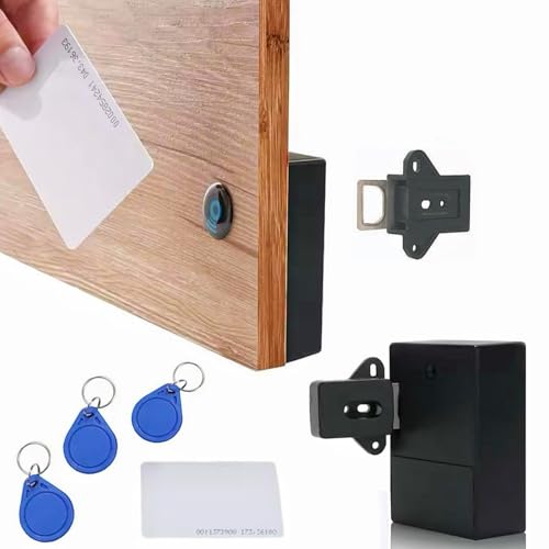 Sunkizzrs® RFID Electronic Drawer Lock — Smart NFC Cabinet Locks — Hidden Card Lock for Drawer/Cabinet/Locker/Cupboard/Wardrobe with 1 Pcs IC Cards & 3 Pcs NFC Tags - Image 1