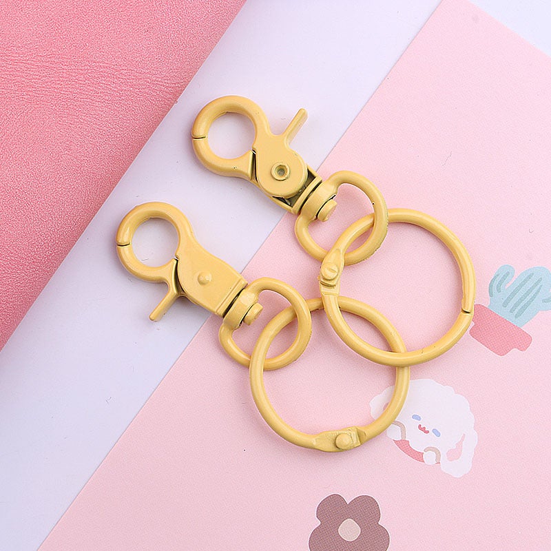 Colorful Painted Keychain Clasp Jewelry Yellow 