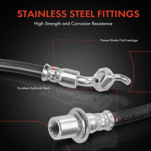 A-Premium Rear Driver or Passenger Side Brake Hydraulic Hose Compatible with Select Lexus Models - LS400 1995-2000, LS430 2001-2006 - Replace# 9094702903, 9094702811 - Image 4