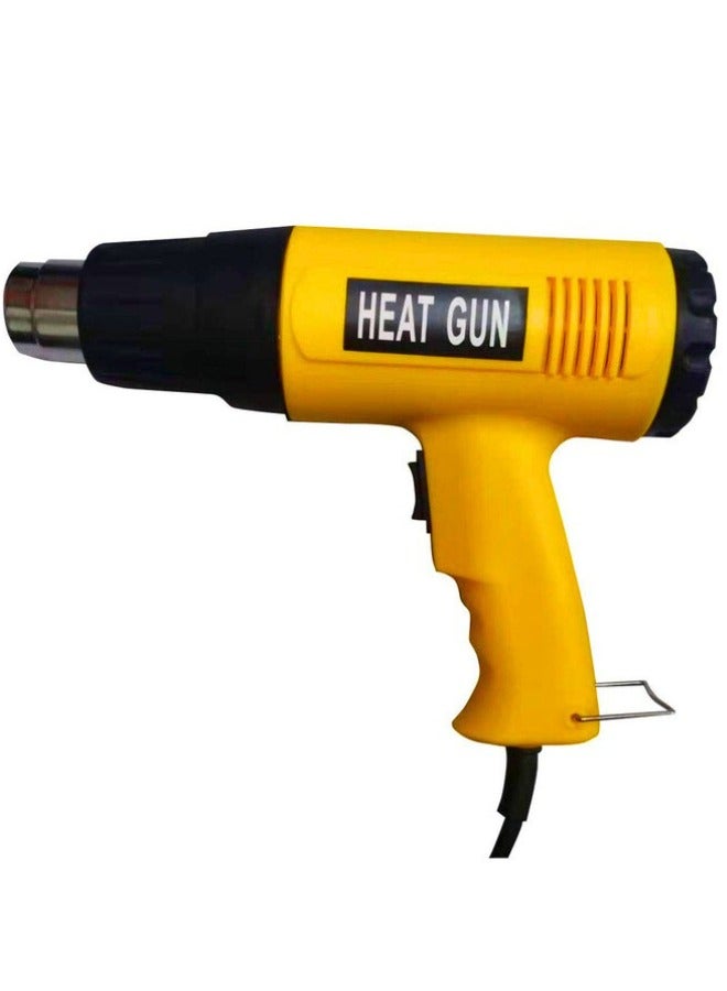 Electric Heat Gun And Hot Air 2 Modes Adjustable For Shrink Wrapping, Soldering, Paint Stripping, Tube Bending, Bbq Charcoal Heating , blue and yellow color - Image 1