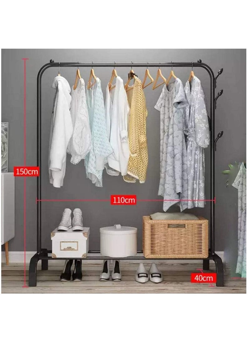 Arabest Clothes Storage Rack Floor Hanger Crossbar with 4 Branches Black  - Image 4