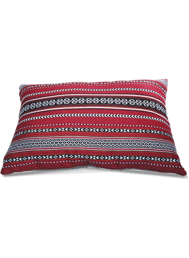 Xboat Decorative Throw Pillow with Traditional Sadu Pattern, Red, Black and White Stripes, Boho Style - Image 3