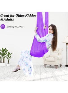 Kids Indoor Sensory Swing (Hardware Included), Provides Calmness and Relaxation for Children with Special Needs, Sensory Swing Indoor Kids Adjustable Hammock Great for ADHD, Autism, Indoor Therapeutic Swing - Purple - pzsku/Z0346BF0750CD48C37745Z/45/_/1734073504/56293e11-10c8-4a6b-9b07-46f3ae0e3d7d