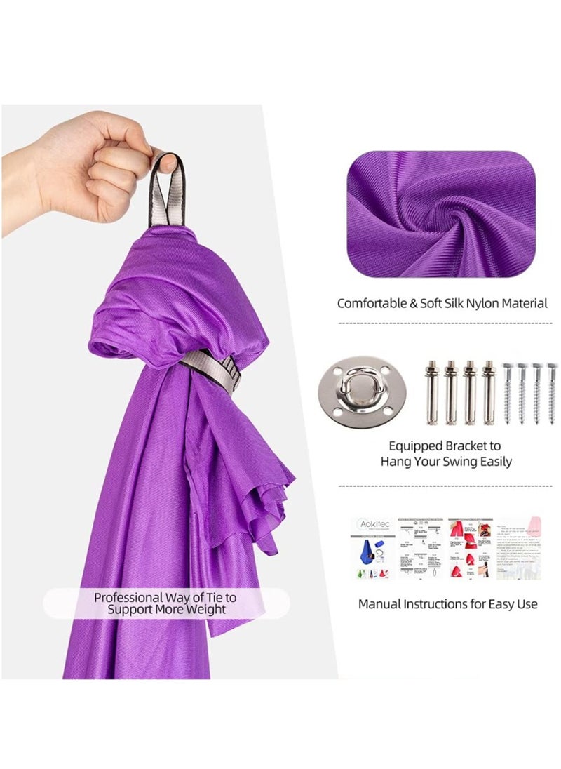 Generic Kids Indoor Sensory Swing (Hardware Included), Provides Calmness and Relaxation for Children with Special Needs, Sensory Swing Indoor Kids Adjustable Hammock Great for ADHD, Autism, Indoor Therapeutic Swing - Purple  - Image 5