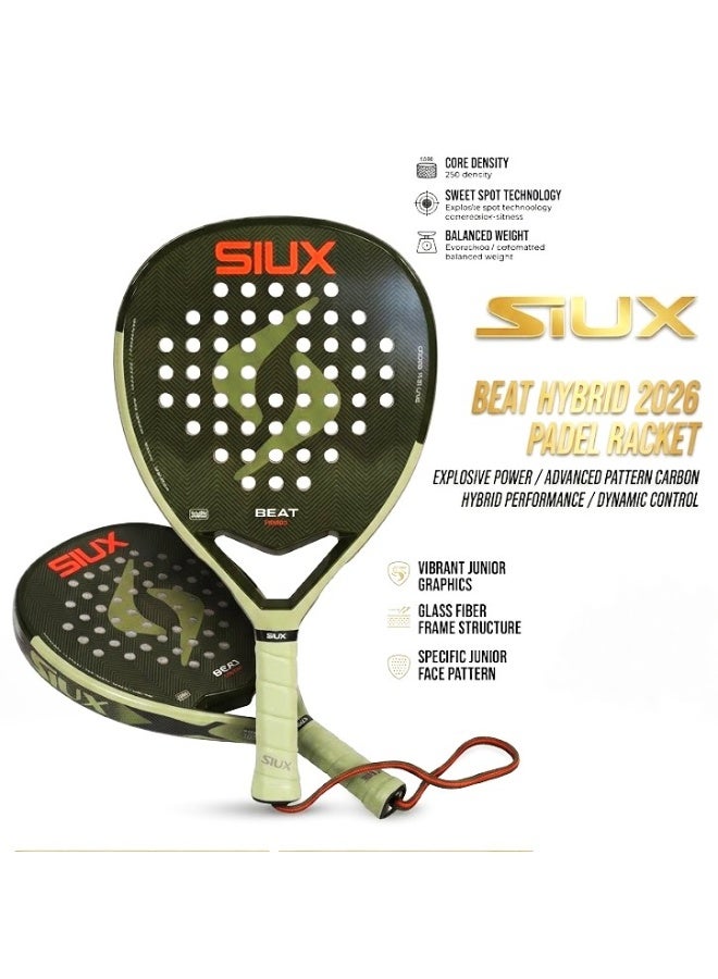 SIUX مضرب بادل سيوكس بيت هايبرد 2026 - مضرب هجين للمبتدئين بنواة من مادة EVA، وهيكل من الألياف الزجاجية، وشكل دمعة الشكل للقوة والتحكم - Image 1