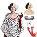 Cosrea Women Halloween Costume Black and White Spotted Dog Shawl Faux Stole for Adult - Image 3