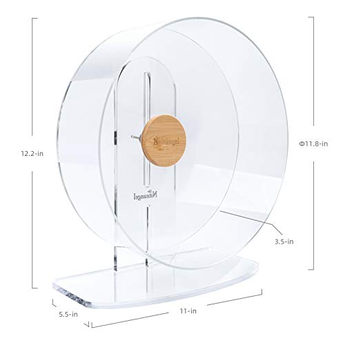 Niteangel Silent Hamster Exercise Wheel DualBearing Quiet Spinning Acrylic Hamster Running Wheel for Hamsters Gerbils Mice Degus or Other Small Animals Large Wider Version - Image 3