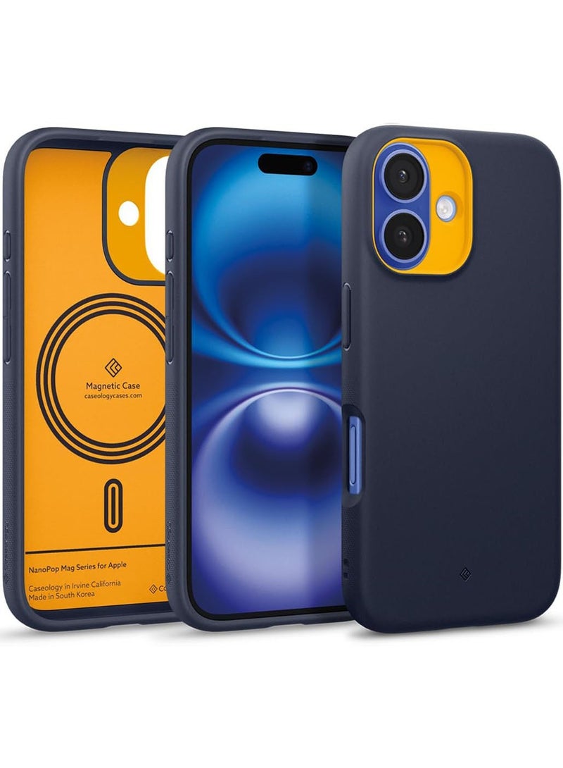 Caseology غطاء حماية مغناطيسي نانو بوب ماج لجهاز آيفون 16 - لون توت أزرق - Image 1