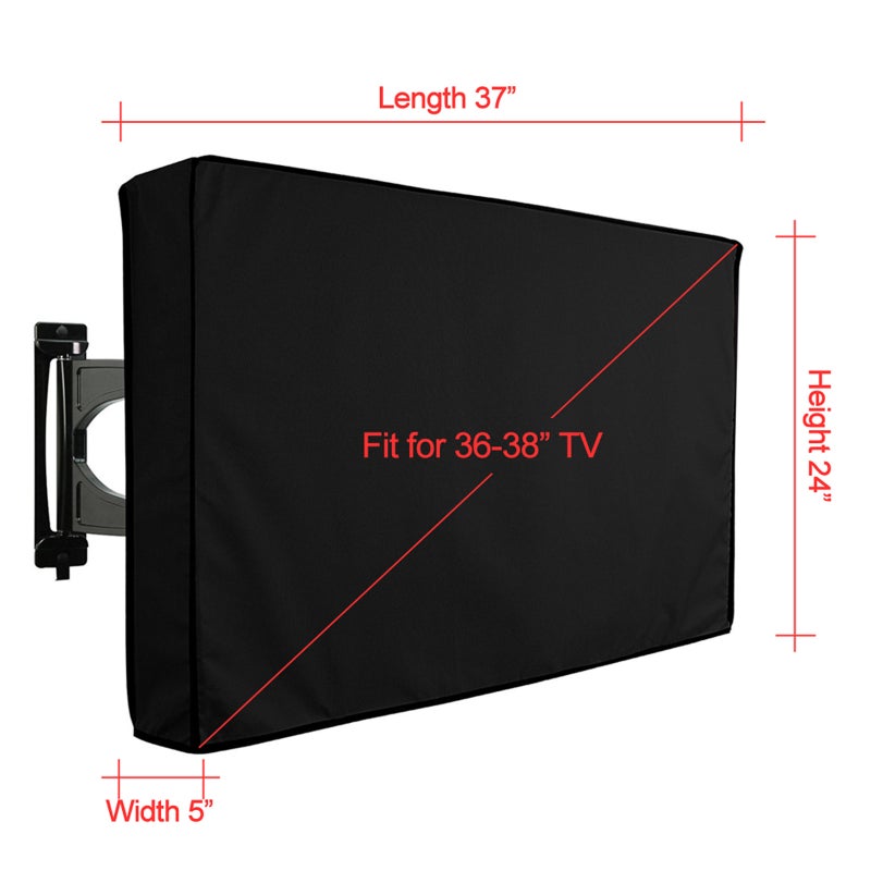 Outdoor TV Cover 36" - 38" Waterproof Television Protector Remote Control Pocket Bottom Cover for LED LCD Plasma Television Sets - Image 5