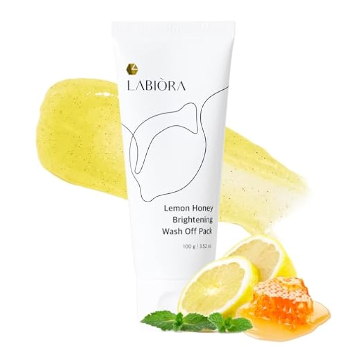 LABIORA Lemon Honey Face Mask Wash-Off Pack & Scrub — 5-Minute, Exfoliating, Hydrating, Gentle for Sensitive Skin, with Manuka Honey & Lemon Extract, 3.52 oz (100 g) - Image 1