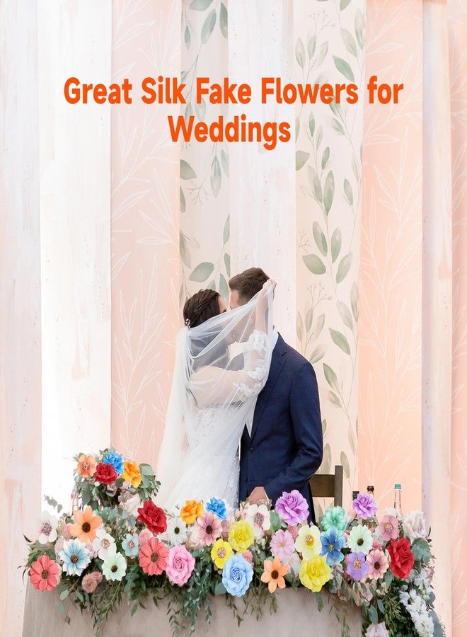 Varku 217 Pcs Mini Artificial Silk Flowers, Fake Rose Daisy Faux Flowers for Crafts, Rose Flowers Sunflower Daisy for Wedding Decoration and Daily Embellishment - Image 3