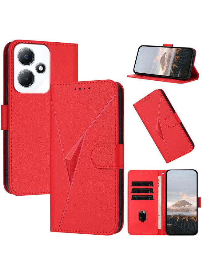 اس-توب جراب لهاتف Infinix Hot 30 Play / Hot 30 Play NFC جراب هاتف جلدي بنمط مثلث ومشبك - Image 1