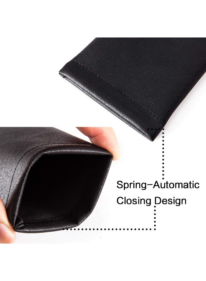 Squeeze Leather Sunglasses Pouch - 3 Pack Spring Storage Glasses Pouch Holder - Image 4