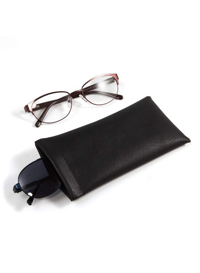 Squeeze Leather Sunglasses Pouch - 3 Pack Spring Storage Glasses Pouch Holder - Image 2