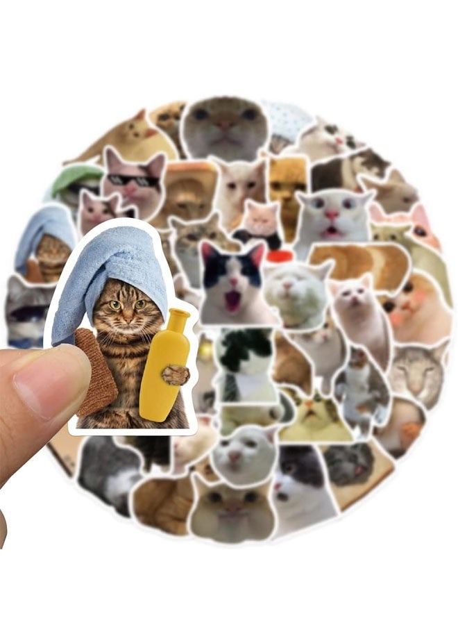 50Pcs Cat Stickers Pack,Kawaii Stickers Vinyl Waterproof Stickers, for Laptop Water Bottle Skateboard Luggage Car Bumper Cute Cat Stickers for Girls Kids Teens - Image 3