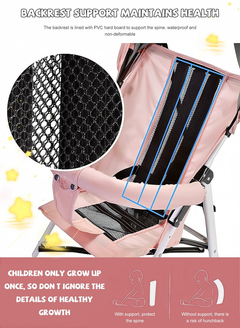 Mababy Ultra-Lightweight Foldable Baby Stroller for Babies 6-36 Months, Portable Travel  Buggy with Reclining Seat, One-Hand Fold, PVC Back Support & Shock Absorption - 3.7kg, Load up to 27kg - Image 5