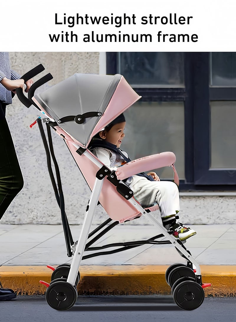 Mababy Ultra-Lightweight Foldable Baby Stroller for Babies 6-36 Months, Portable Travel  Buggy with Reclining Seat, One-Hand Fold, PVC Back Support & Shock Absorption - 3.7kg, Load up to 27kg - Image 4