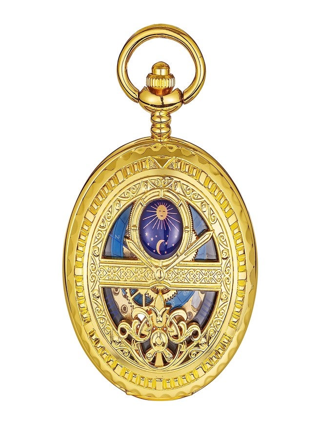 ShoppeWatch Mens Pocket Watch with Chain | Hand Winding Vintage Pocket Watch | Classic Mechanical Movement Pocketwatch | 1920s Railroad Steampunk Costume Accessory Gold PW222 - Image 2