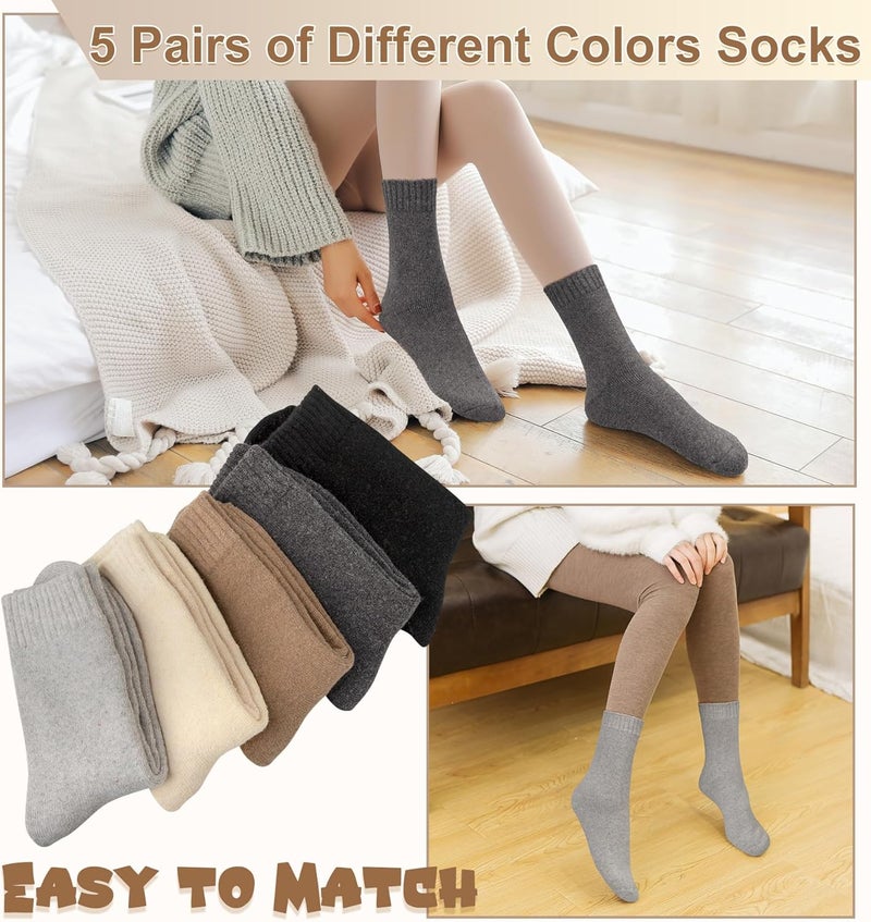 YSense Womens Wool Socks, Winter Boot Socks Stocking Stuffers Gifts for Women Men Warm Crew for Hiking - Image 4