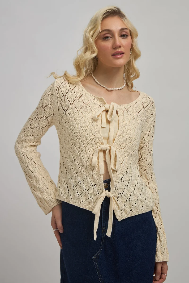 Virgio Solid Cotton Cropped Front Tie Up Top for Women