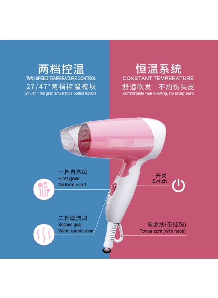 Mini Hair Dryer - 2-Speed And 2 Temperature Settings, Cool Shot Function, Ideal For All Types Of Hairs - Image 1