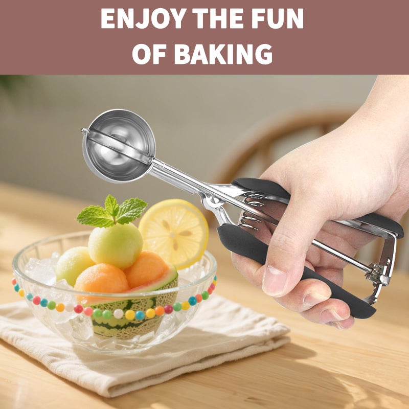 JETONN Small Cookie Scoop 1 Tablespoon, Size #60 Cookie Dough Scoop, Stainless Steel Ice Cream Scooper with Trigger Release, for Baking Small Cookies, Meatballs, Melon Balls - Image 5