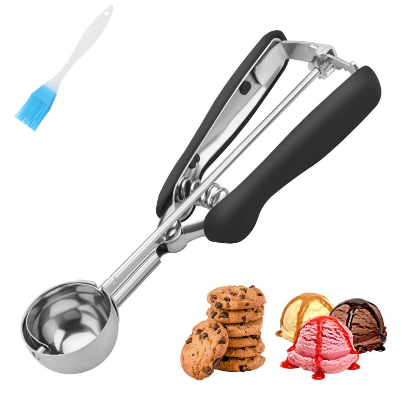 JETONN Small Cookie Scoop 1 Tablespoon, Size #60 Cookie Dough Scoop, Stainless Steel Ice Cream Scooper with Trigger Release, for Baking Small Cookies, Meatballs, Melon Balls - Image 1