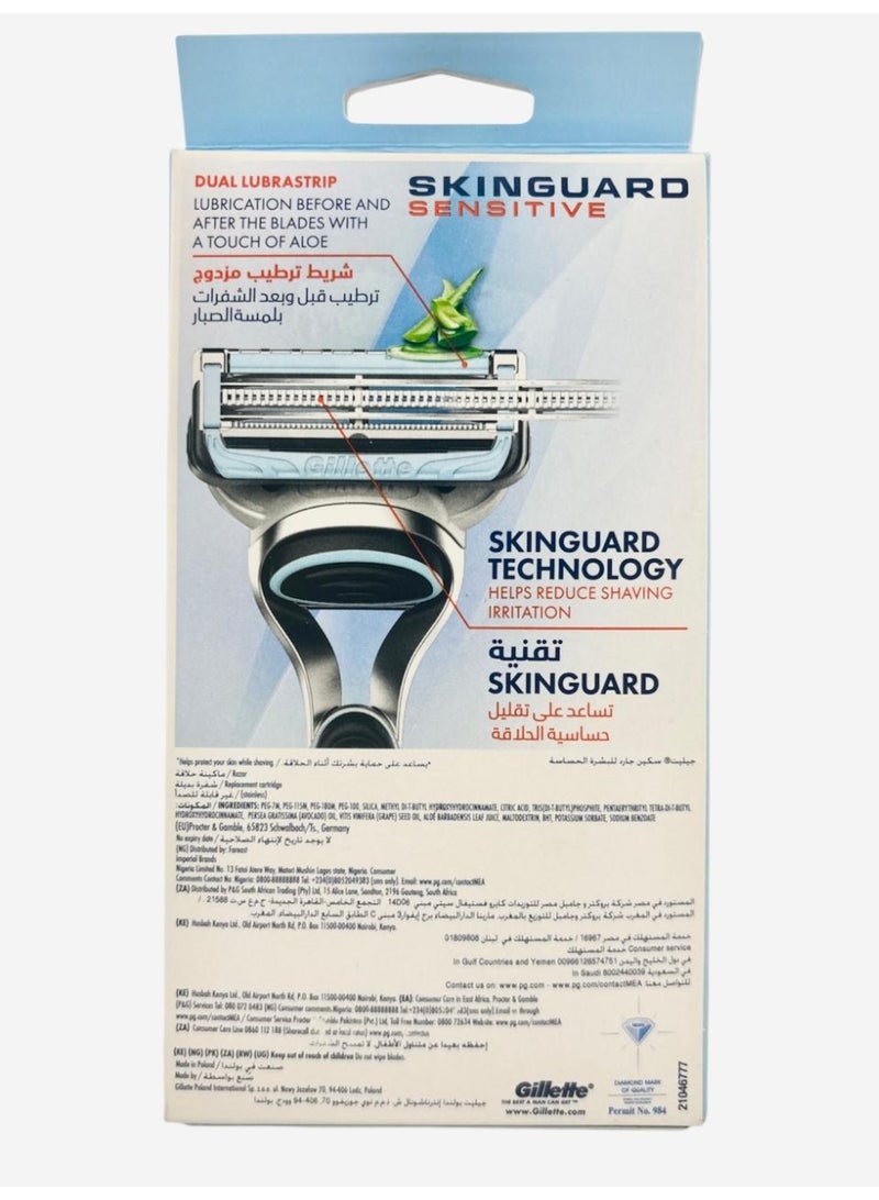 شفرات حلاقة جيليت سكينجارز للبشرة الحساسة والتهيج (قطعتان) - Image 2