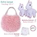Perfectto Design Unicorn Stuffed Animal for Girls 4 PCS Mommy and Baby Plush Unicorn Toy Set with XL Furry Purse and Doll Blanket Unicorn Gift for Girls Ages 3 4 5 6 7 Birthday Toddler Gift Christmas - Image 2