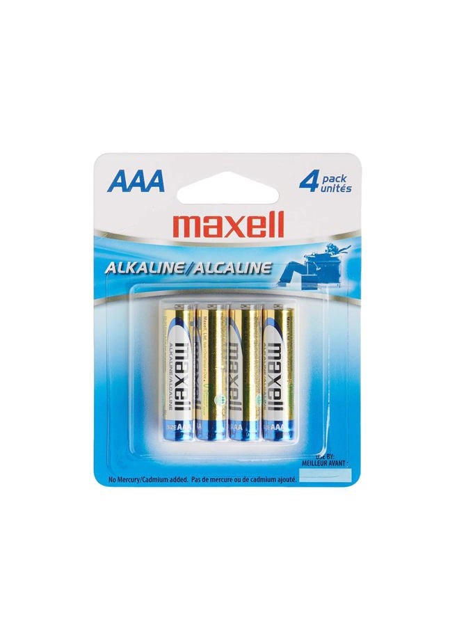 Maxell MAXELL 723865 Ready-to-go Long Lasting and Reliable Alkaline AAA Battery ,4 Count (Pack of 1) - Image 1