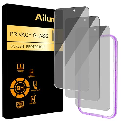 Ailun 3 Pack for iPhone 17 Pro Max Privacy Screen Protector [6.9 inch] with installation frame, Anti Spy Private Tempered Glass Anti-Scratch Case Friendly - Image 1