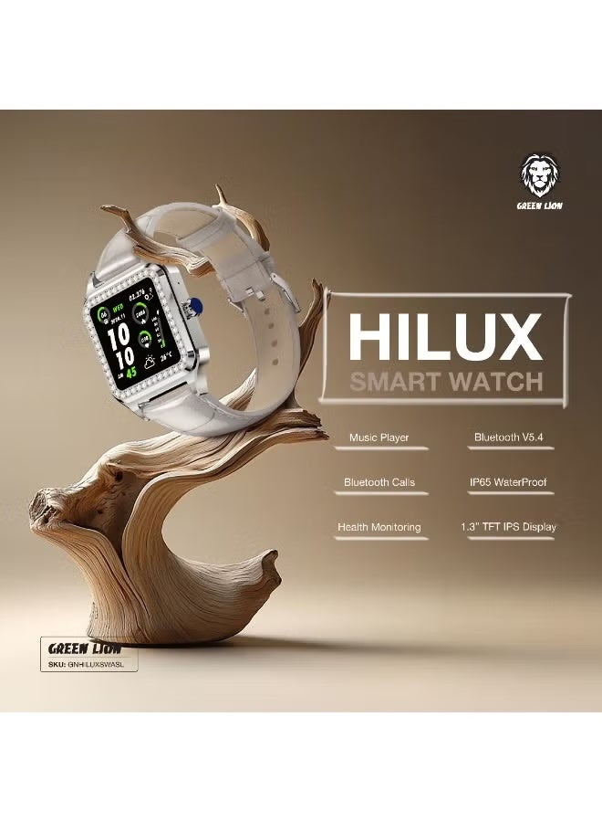 Green Lion Helux Smartwatch with Extra Strap, 1.3-inch TFT IPS Display, 2-4 Day Battery Life, 450 Lumens Brightness, Sports Modes and Activity Tracking, Health Monitoring, 150mAh Battery, Bluetooth Version 5.4 - Silver - Image 4