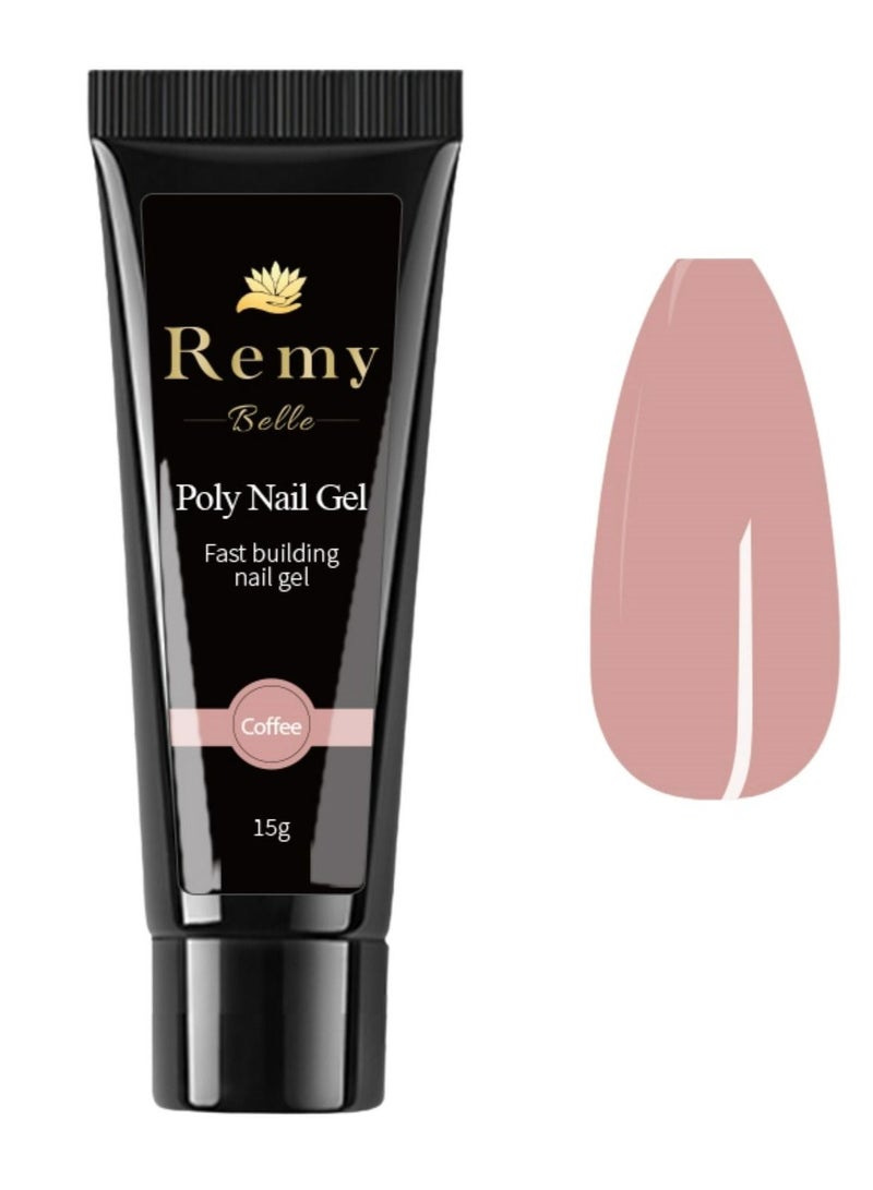 Remy Belle Poly Nail Gel Acrylic DIY Crystal Art Glue Quick Extension Builder (Coffee) - Image 1