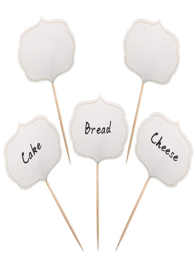 BLUETOP BLUE TOP 50 Pieces Cupcake Picks Blank Toothpick Flags Cake Toppers Cheese Markers Buffet Labels for Charcuterie Board Food Tags Toothpick Signs,Wedding,Birthday Party and Dinner Decorations Supplies. - Image 1